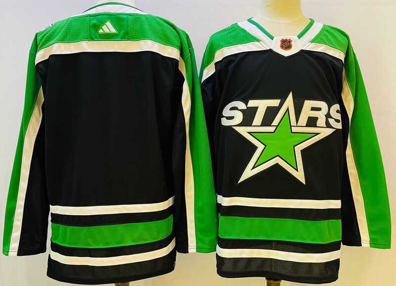 Mens Dallas Stars Blank 2022 Balck Reverse Retro 2.0 Stitched Jersey